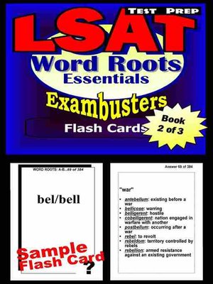 cover image of LSAT Test Prep Essential Word Roots - Exambusters Flash Cards - Workbook 2 of 3